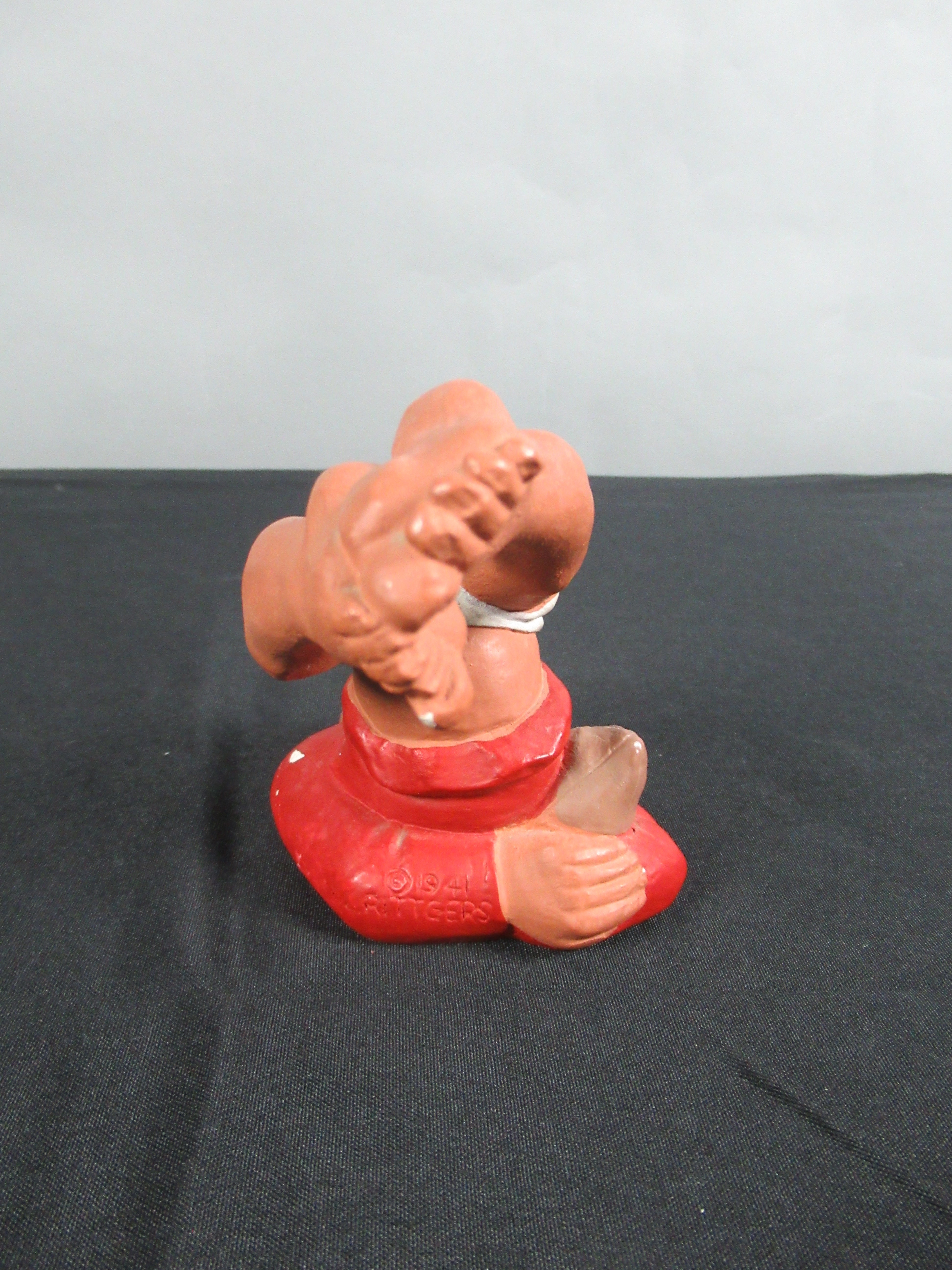 VINTAGE Football Figure Pair Set - L. L. Rittgers (c. 1940s) Collectible Sport Chalkware Statuettes